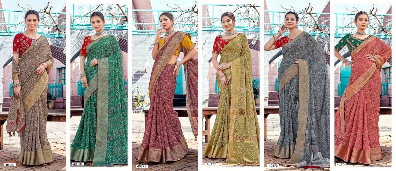 5D Designer Prisha Moss Georgette Wholesale Fancy Sarees Catalog — Wholesale Sarees, MPA wholesale from Surat — view 7